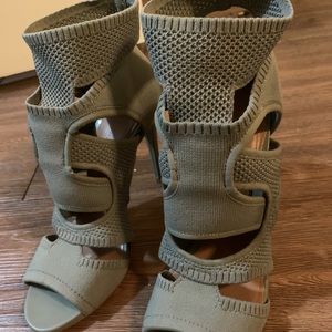 Zara khaki ankle strap heels - 40 / 9.5